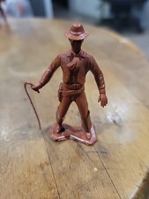 MPC Cowboy with Whip Vintage Brown Plastic
