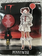 Women  s Pennywise IT Movie 6 Piece ADULT Large 10-12 Halloween Dress Costume