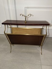 Vintage drewniany metalowy stojak na gazety