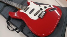 Chitarra elettrica tipo ESP ST corpo frassino collo acero tastiera ebano rosso con gig c
