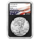 2022 $1 American Silver Eagle NGC MS69 ER Flag Label Retro Core