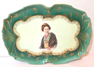 C. 1900-1930 OLS St Killian Germany Oriental Portrait Porcelain Serving Platter