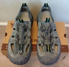 Outdoors Perfection Camel Crown Men's Suede Light Gray Sandal Shoes Size 10