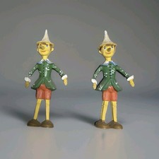 Lot Of 2 Made In Italy Soviet Era Buratino Pinocchio Inspired Hard Plastic Toys