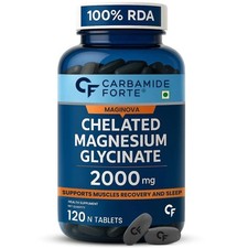 Chelated Magnesium Glycinate Supplement 2000mg Per Serving 120 Veg Tablets 0.13 per thousand milligrams