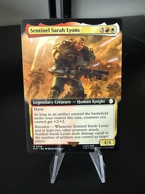 SENTINEL SARAH LYONS ~ NM ~ MTG Magic- 0428 PIP Fallout EXTENDED ART