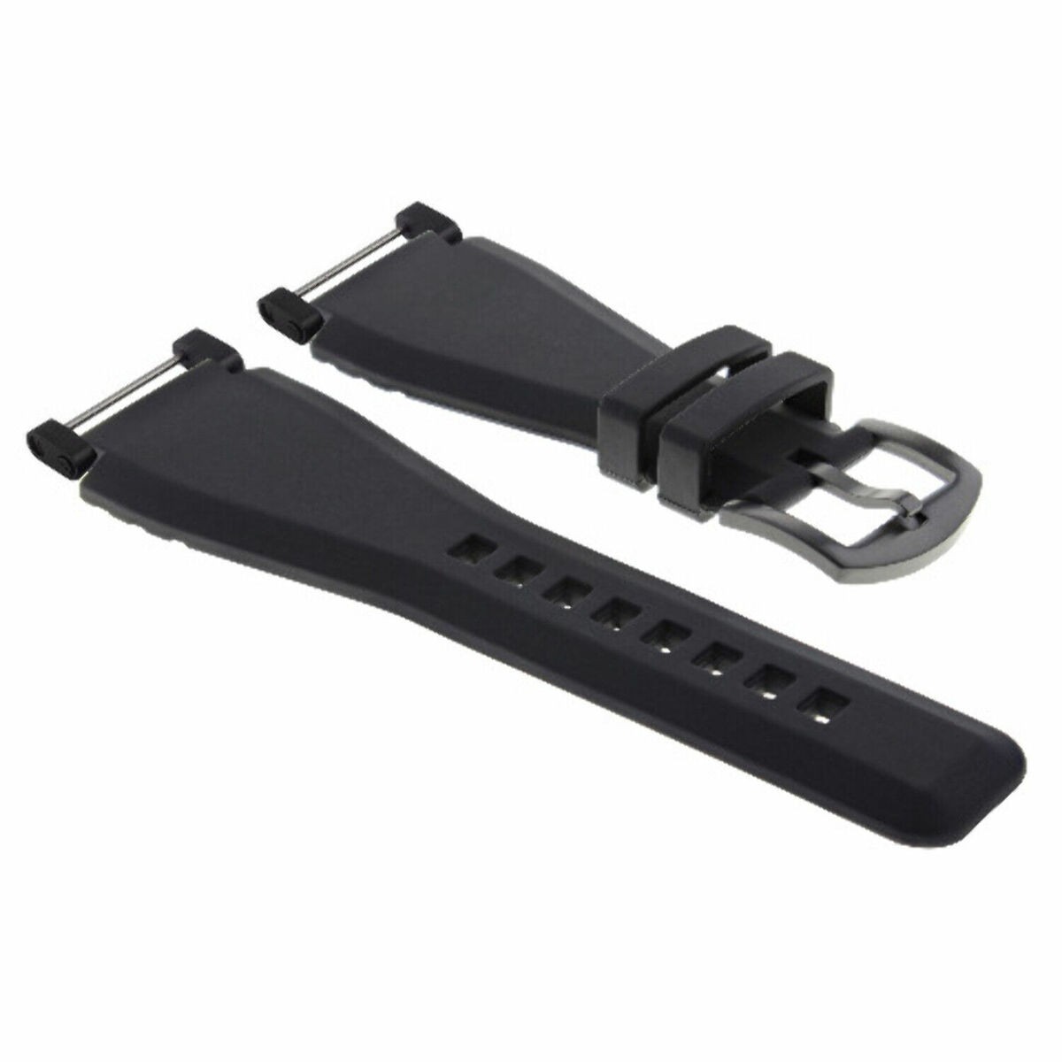 24MM FOR SUUNTO CORE SILCONE RUBBER WATCH BAND STRAP + BLACK ADAPTER BLACK