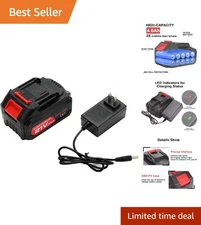 21V 4.0Ah Lithium Ion Battery with Charger & LED Indicator - Power Tool Upgrade