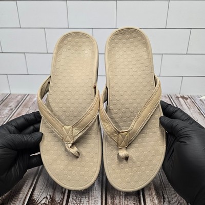 Vionic Womens Flip Flop Sandals Size 10 Beige Orthopedic Comfort Thong