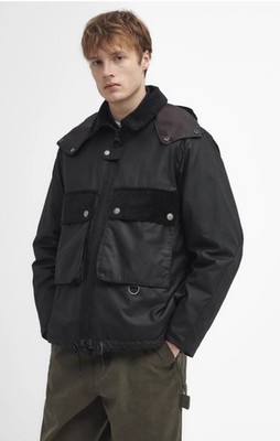 Barbour Re-Engineered Spay Wax Hooded Jacket Size L  RETAIL $ 540