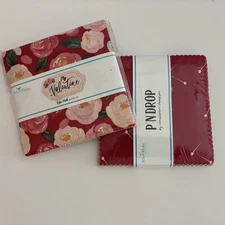 My Valentine and Pin Drop charm packs sold as lot of 2 for Riley Blake