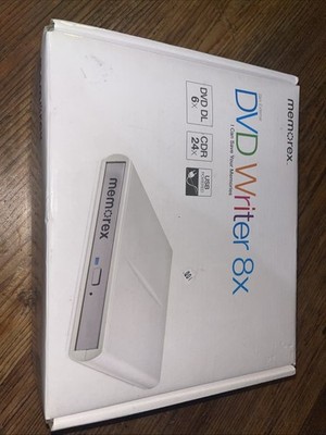 Memorex 98251 CD/DVD Writer 8x. USB connected external.  New Open Box