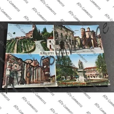 Cartolina Asti - Torre Rossa - Cattedrale - Monumento Vittorio Alfieri