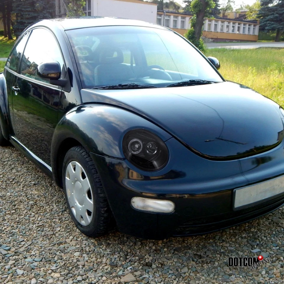 Fit 1998-2005 VW Beetle Black Smoke LED Halo Projector Headlights Lamps 98-05 Foto 2 de 4