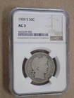 1904 S 50C Barber Half Dollar NGC AG3