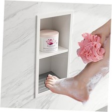 Shower Foot Rest for Shaving Legs, 304 Stainless Steel 5.9" x 12.3" Matte White