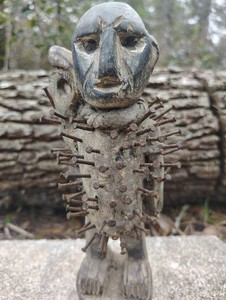 9 " African Nkisi Nkondi Power Figure – Kongo Nail Fetish Statue