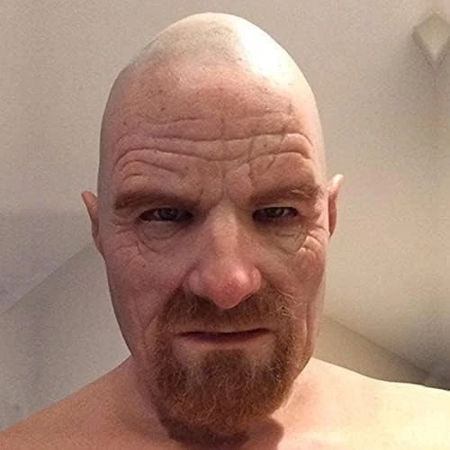 Scary Old Man Mask Halloween Latex, Realistic Wrinkle Human Face Cosplay Prop