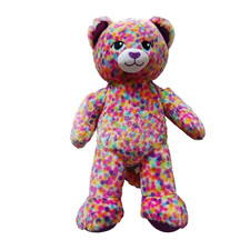 Build A Bear Rainbow Confetti Leopard Kitty Cat Plush Stuffed Animal 16" Sound