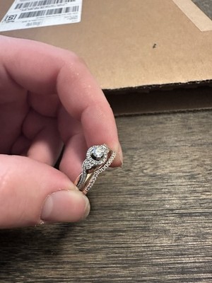Kay Engagement 1/10th Karat Diamond Ring 10K Two Tone Gold With Matching Band