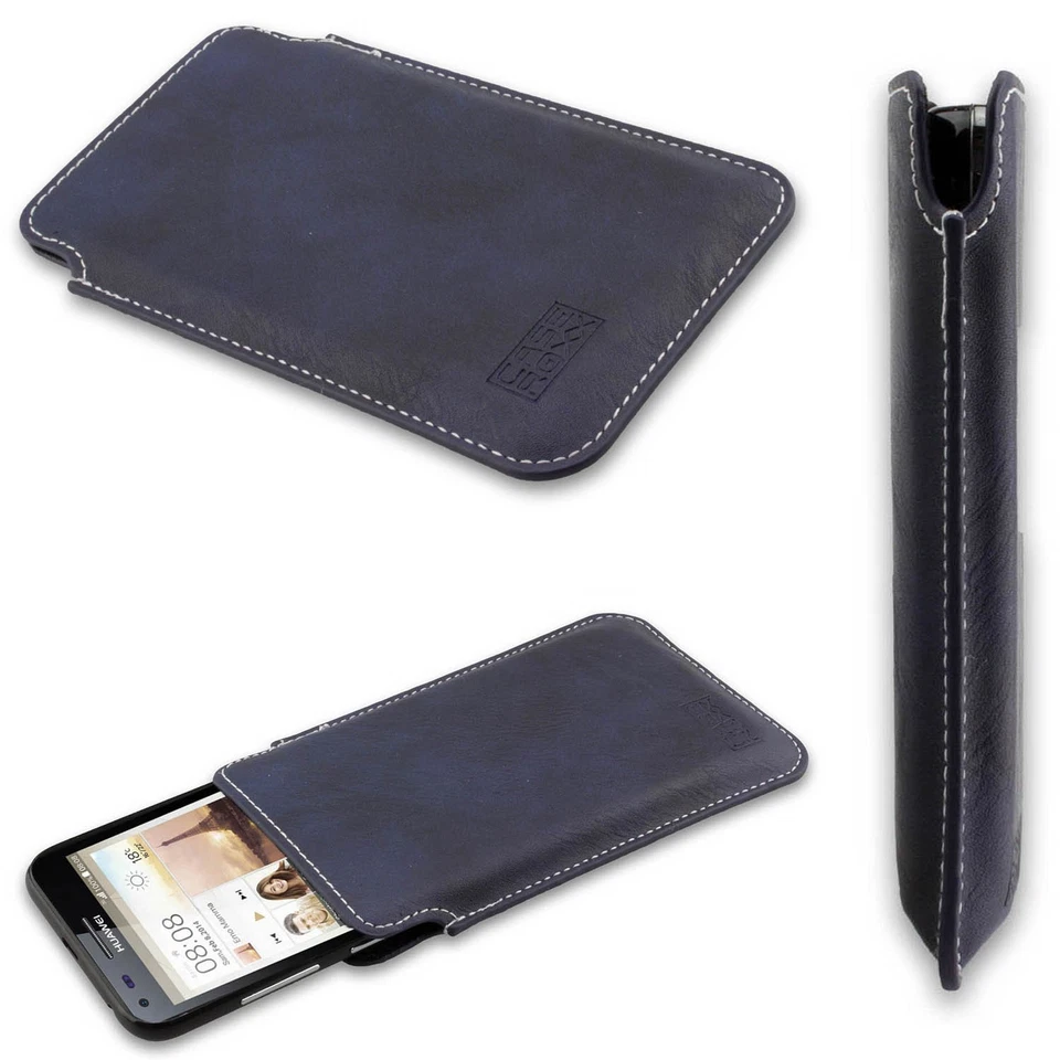 caseroxx Business-Line Caso per Huawei Ascend P7 Mini in azzurro fatto di finta  - Immagine 2 di 4