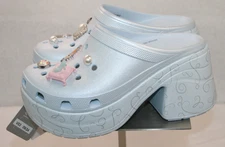 Disney Parks Cinderella Platform Blue Clogs for Adults by Crocs Size M7 W9 NEW