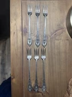 Vintage Rose point Wallace Sterling Cocktail Forks Set Of 6