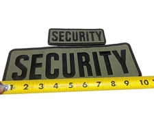 2Pcs SECURITY Patch with Hook and Loop for Vest Clothes Backpacks Hats Green