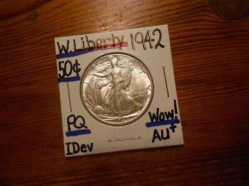 1942 Walking Liberty Silver Half Dollar AU+ SPLENDID!!!! PQ!!!! WOW!!! #2