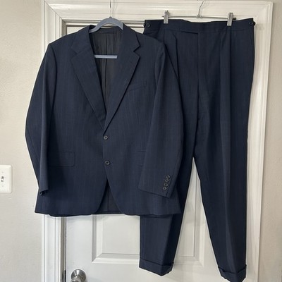 CHITTLEBOROUGH & MORGAN Savile Row Bespoke Suit 40R Navy Pinstripe Old Money VTG