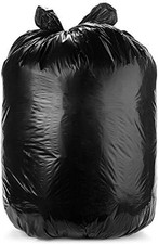 12-16 Gallon 1.25 MIL Eq Black Heavy Duty Trash Can Liners - 24" X 33" - Pack