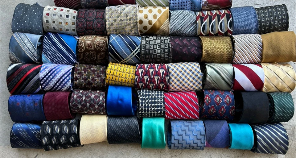 50 Neckties Good Mix Wear Quilting Craft Cutter Wholesale Tie Lots - Image 2 of 4