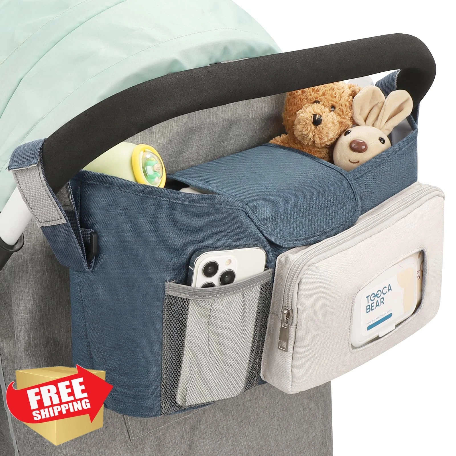 Accmor Stroller Organizer Insulated Cup Holder Blue