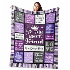 Best Friend Birthday Gifts for Women, Best Friend Blanket 60"x50" Purple-friend