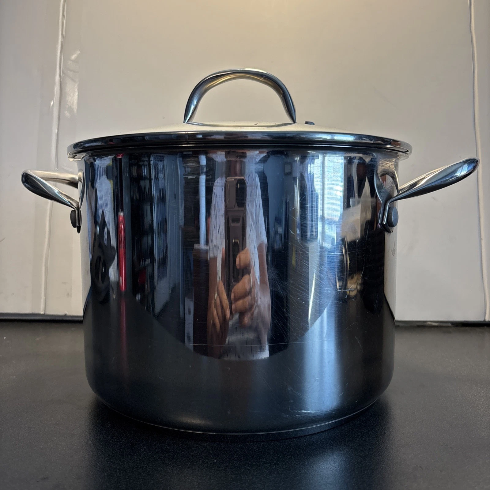 Wolfgang Puck Cafe Collection 8 qt Stockpot Stainless Steel with Glass Lid VGC
Opens in a new window