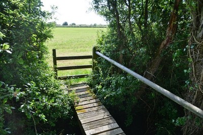 Foto 12x8 Newport District: Fußgängerbrücke Whitson Eine Fußgängerbrücke über einen Dra c2017