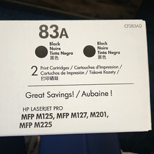 HP Genuine 83A CF283AD Black Laser Toner Cartridge 2-Pack for M125 M127 M201