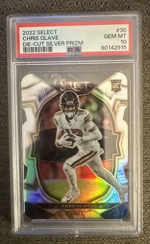 2022 Panini Select - Concourse Chris Olave #30 Silver Prizm Die-Cut (RC) PSA 10