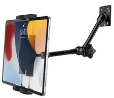 Adjustable Wall Tablet Holder, Tablet Swivel Arm Wall Mount, Drill Base Metal...