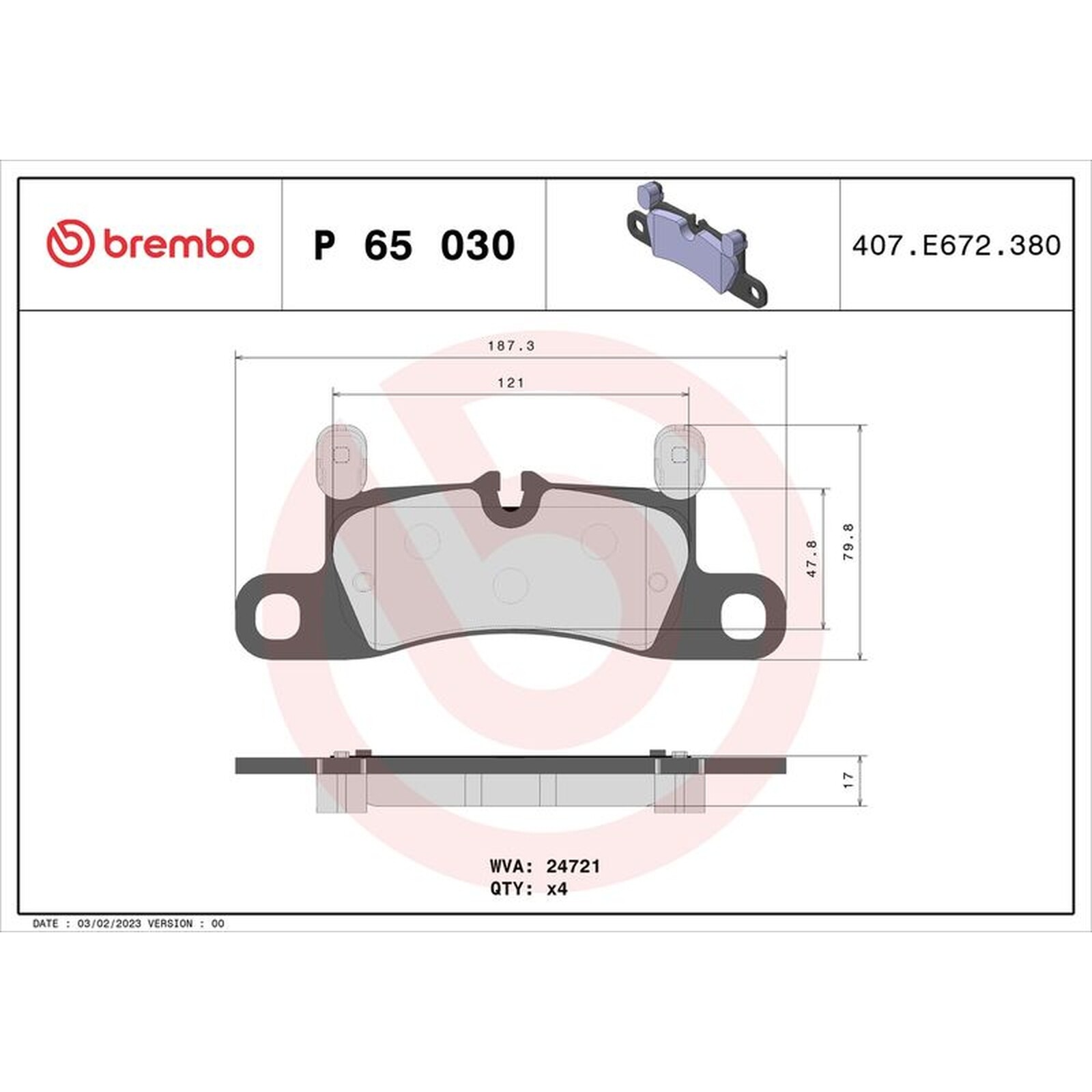 Brembo Prime Brake Pad Set P65030 Rear Axle - High Quality - Free Shipping