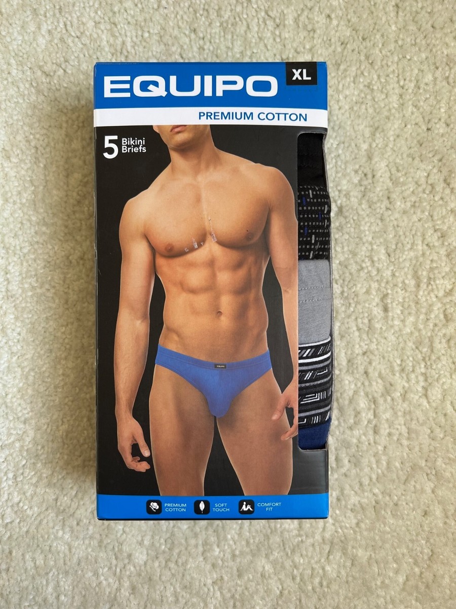 Confezione Da 5 Slip Bikini Uomo EQUIPO Premium No Fly - Cotone, Navy, Nero, Grigio - Foto 3