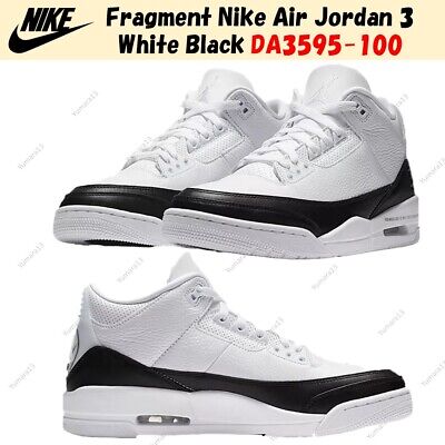 Fragment Nike Air Jordan 3 White Black DA3595-100 Men's Size Fragment Nike Air Jordan 3 White Black DA3595-100 Men's Size