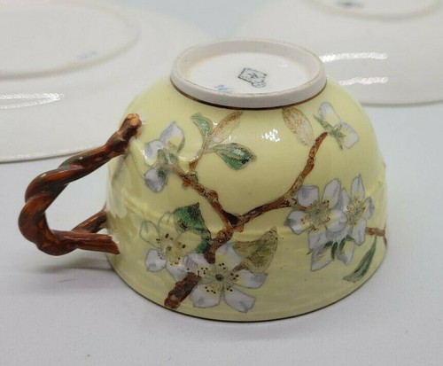 ANTIGUO TRÍO BODLEY - PLATILLO, TAZA DE TÉ, PLATO PINTADO A MANO FLORAL - Imagen 9 de 10