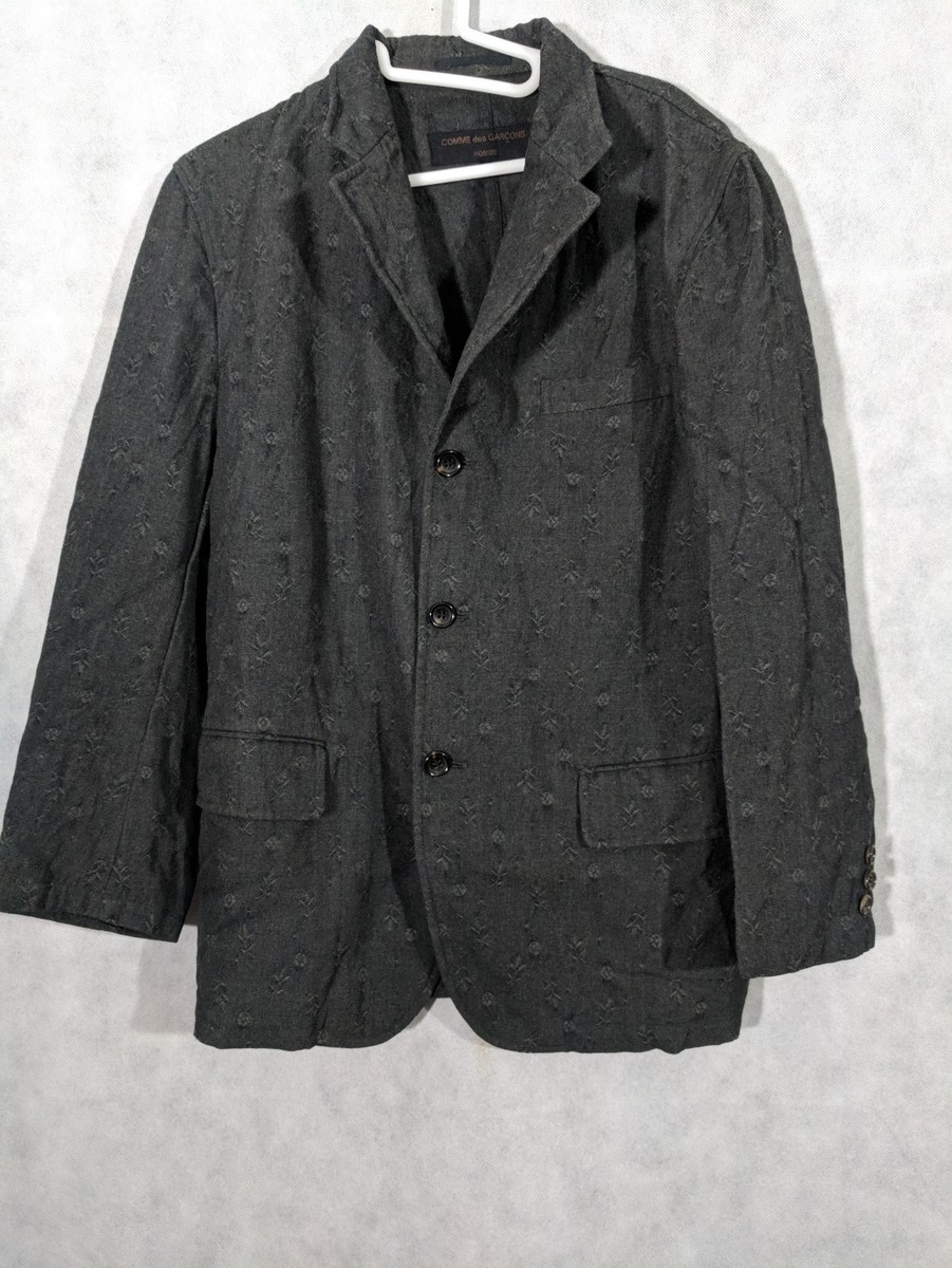 【美品】COMME des GARCONS HOMME AD2003 ジャケット AD2003 03AW カーブ期 縮絨ウール テーラードジャケット 3B ノーベント