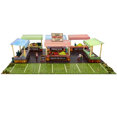 1/64 Scale Farmers Market Photo Real Diorama Scenery Track Layout fits Hotwheels