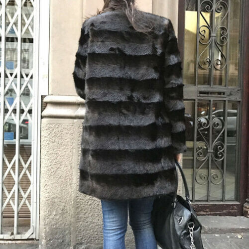 A679 ZARA TRINNY FAUX FUR BROWN COAT REAL LEATHER LAMBSKIN JACKET BLAZER - S - Picture 11 of 16