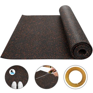 Rolled Rubber Gym Fitness Flooring 3 6 X15 3 Roll 8mm Red Speckle