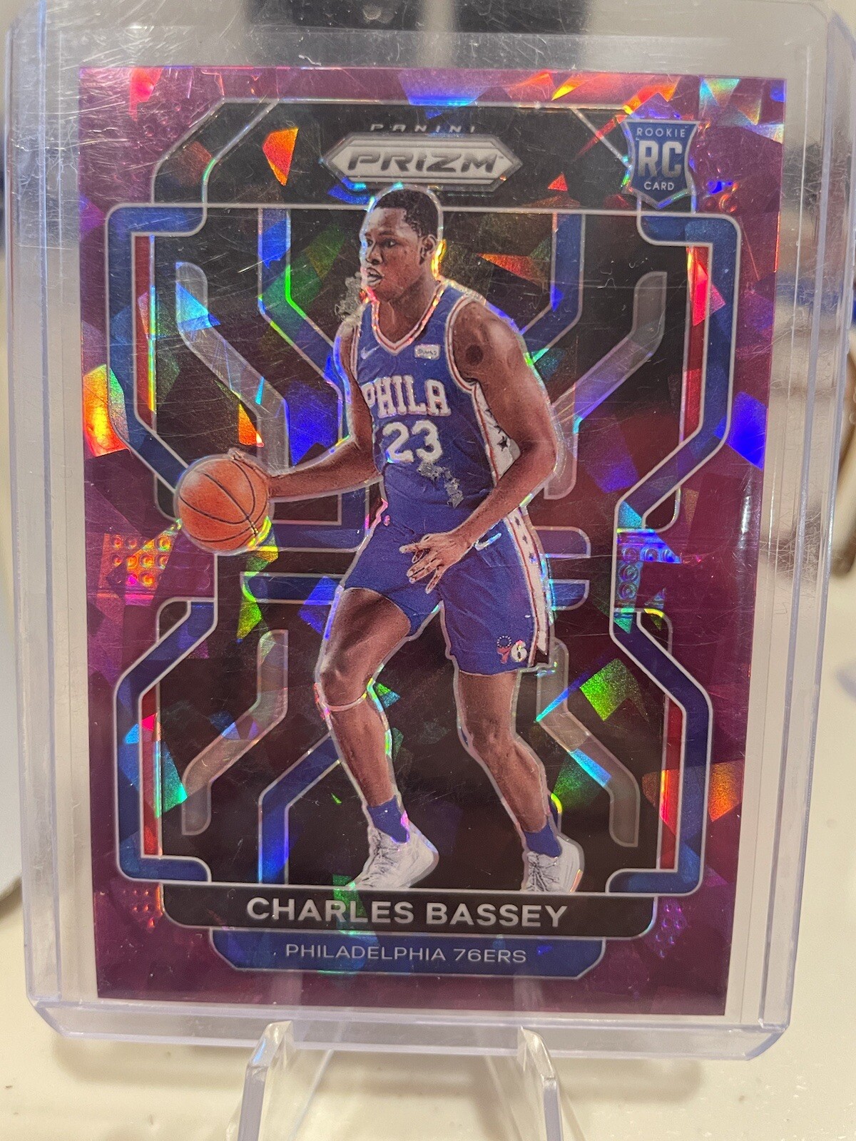 CHARLES BASSEY - 2021-22 Panini Prizm - PURPLE CRACKED ICE /149 - ROOKIE RC