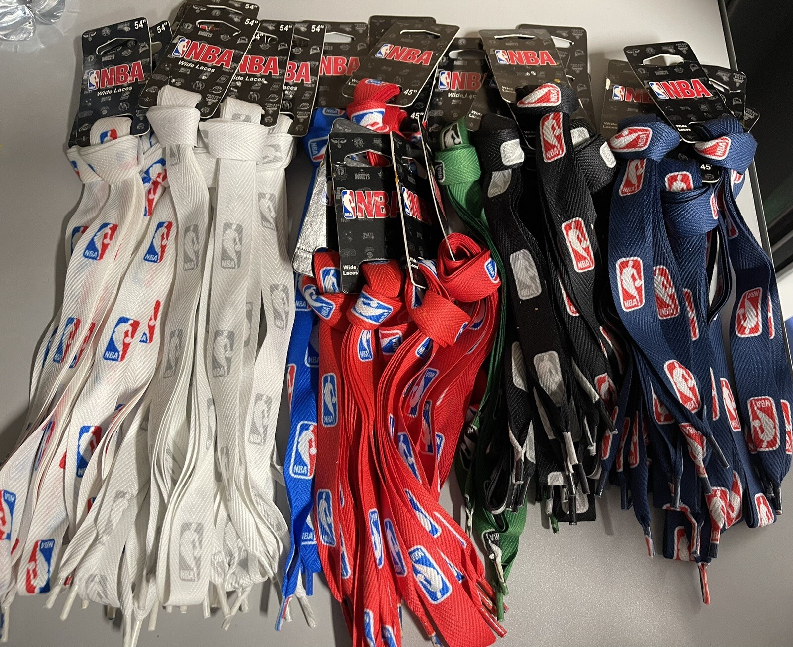 Lot Of 30 NBA Logo Shoe Strings Officially Licensed Wide Laces 45” & 54”