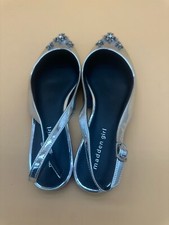Madden Girl Metallic Silver Slingback Flats   Size 8.5